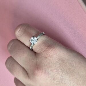 CZ silver ring size 9